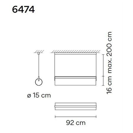 Vibia Kontorno Closed 92 suspension lamp