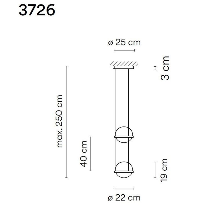 Vibia Palma Vertical 4X 40 suspension lamp
