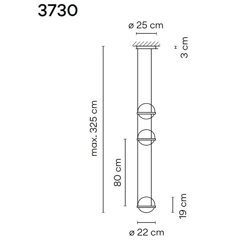 Vibia Palma Vertical 6X 80 suspension lamp