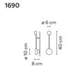 Vibia Pin 1X 40 - 1690 Wandlampe