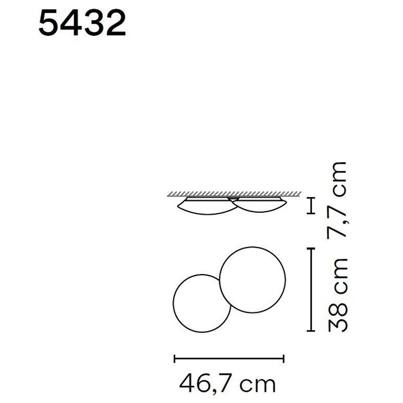 Vibia Puck 2X 46,7 ceiling lamp