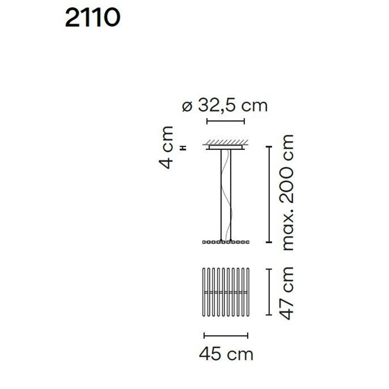 Vibia Rhythm Horizontal 10X 47 suspension lamp