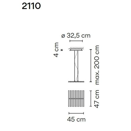 Vibia Rhythm Horizontal 10X 47 suspension lamp
