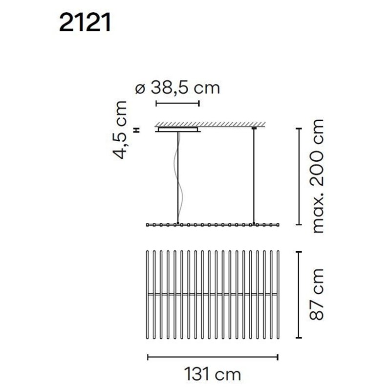 Vibia Rhythm Horizontal 20X 87 suspension lamp