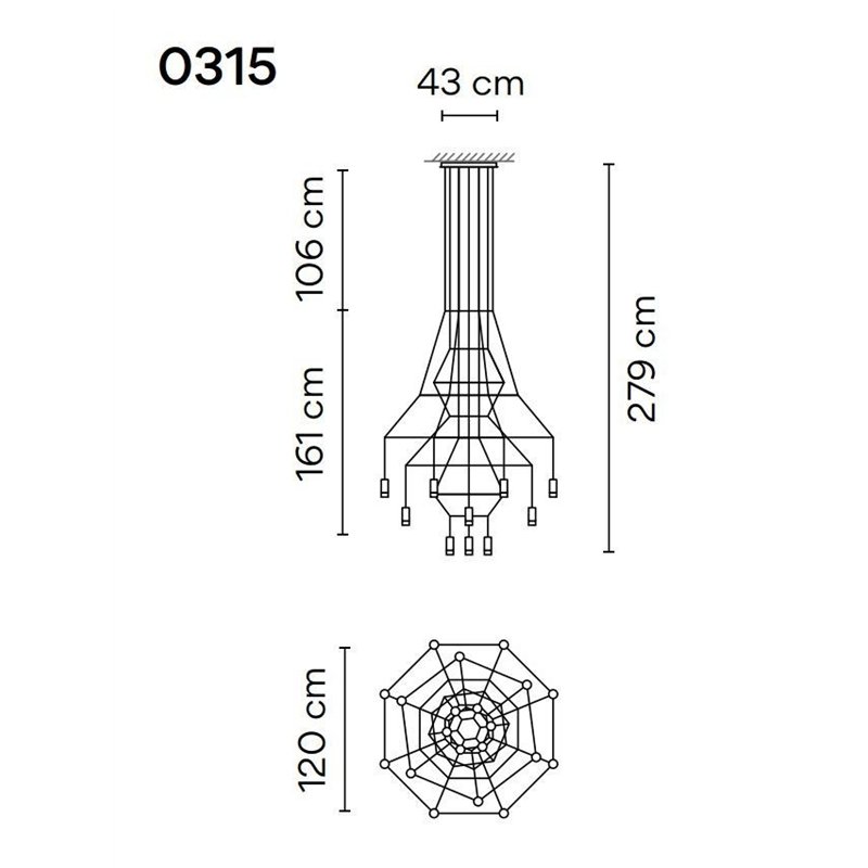 Vibia Wireflow Chandelier 279 suspension lamp
