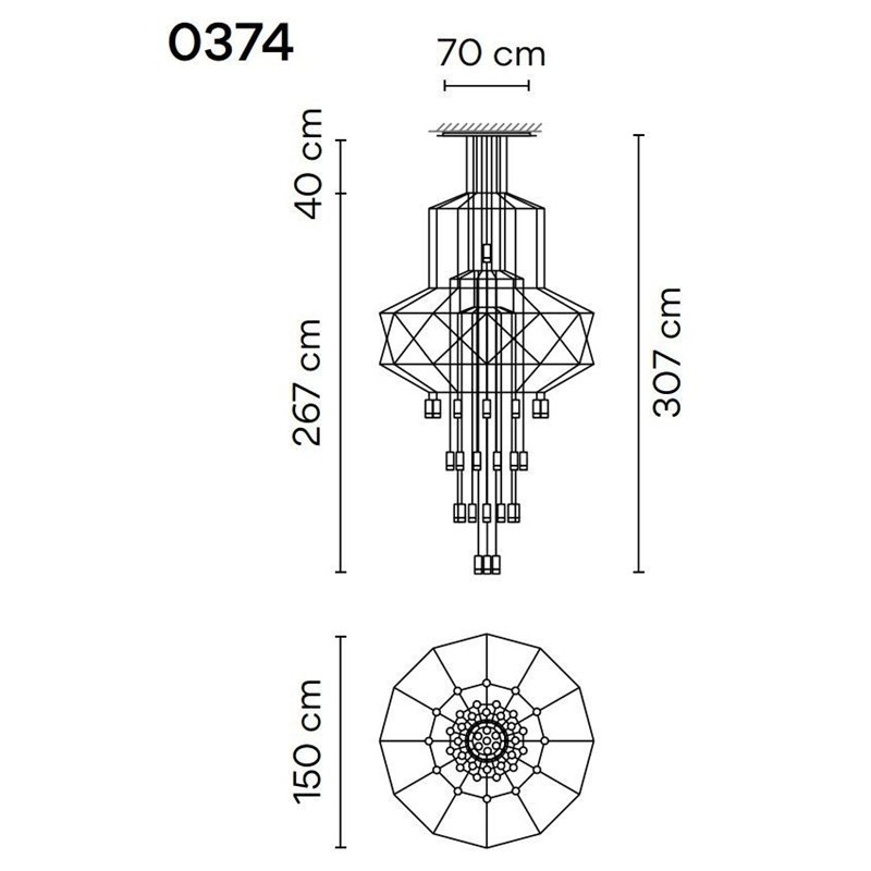 Vibia Wireflow Chandelier 307 suspension lamp