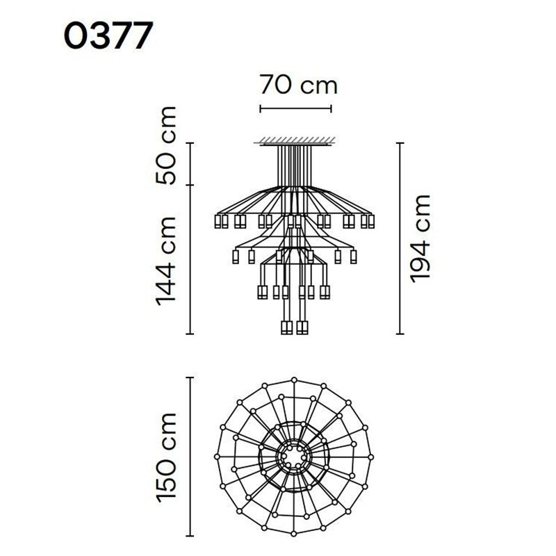 Vibia Wireflow Chandelier 194 suspension lamp