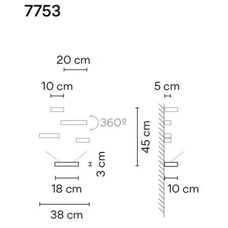 Vibia Set 18 4X wall lamp