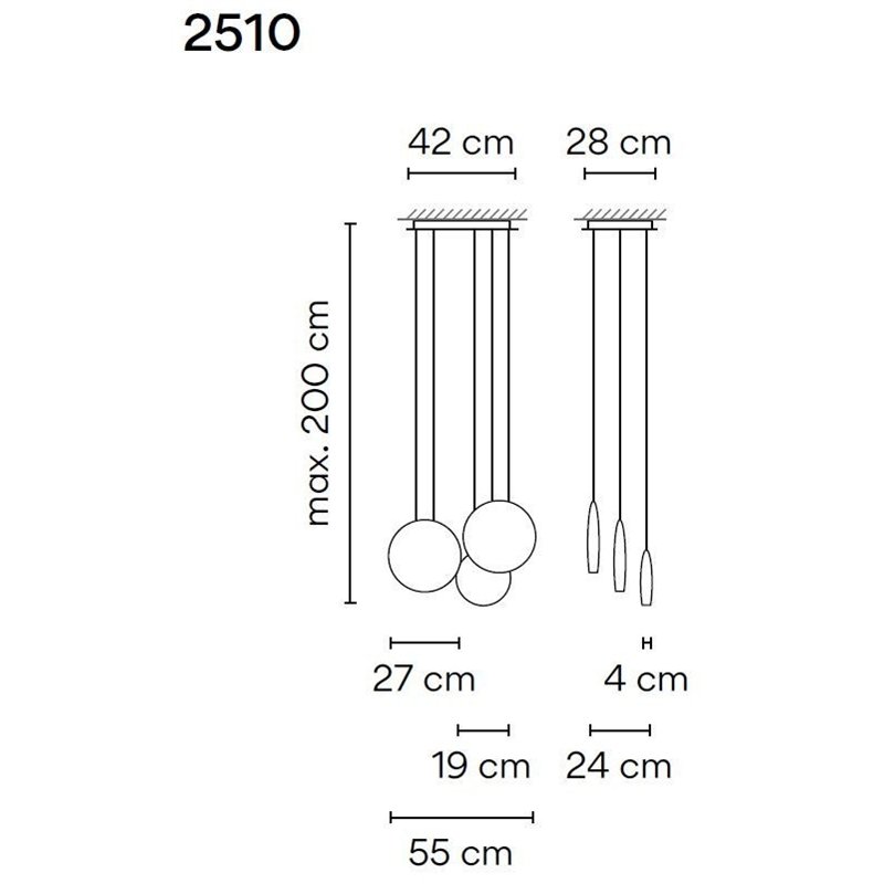 Vibia Cosmos 3X suspension lamp