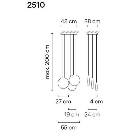 Vibia Cosmos 3X suspension lamp