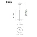 Vibia Flat 1X 40 Extended suspension lamp