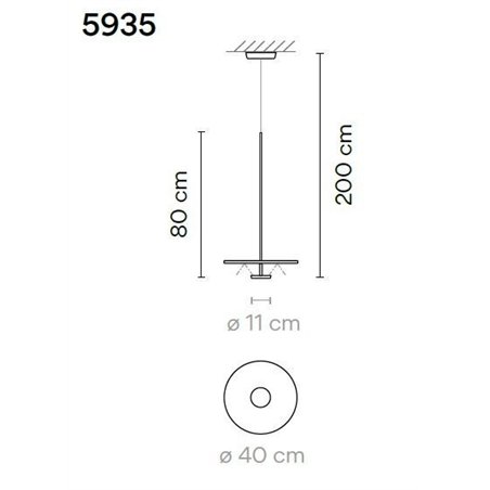 Vibia Flat 1X 40 Extended suspension lamp