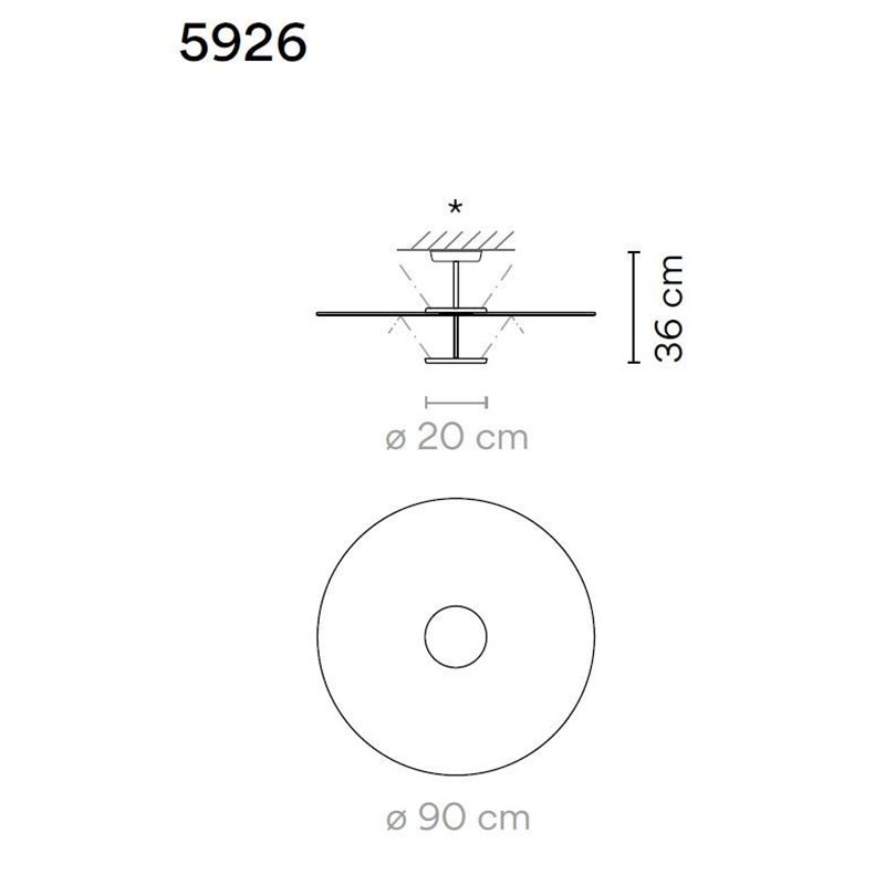 Vibia Flat 2X 90 ceiling lamp