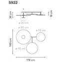 Vibia Flat 4X 178 ceiling lamp