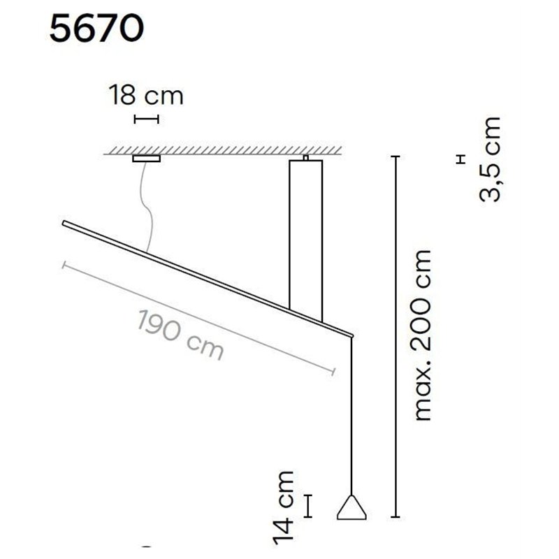 Vibia North 14 2-Point suspension lamp