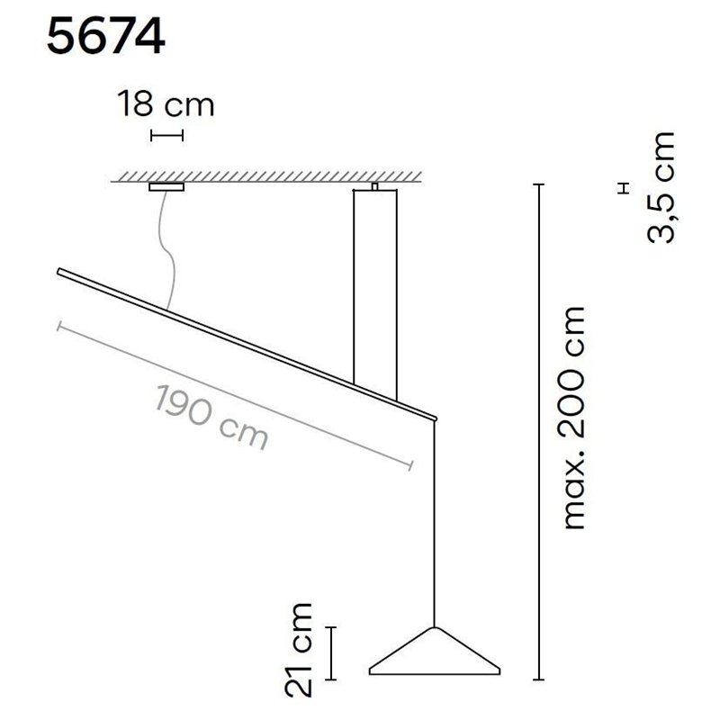 Vibia North 21 2-Point suspension lamp