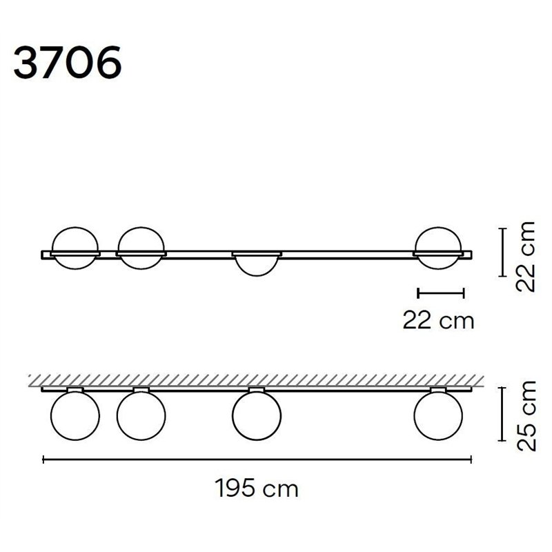 Vibia Palma Horizontal 6X 195 wall lamp