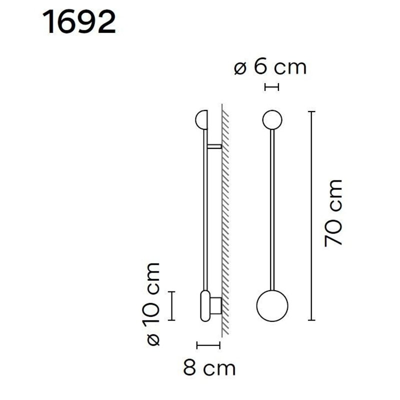 Vibia Pin 1X 70 wall lamp