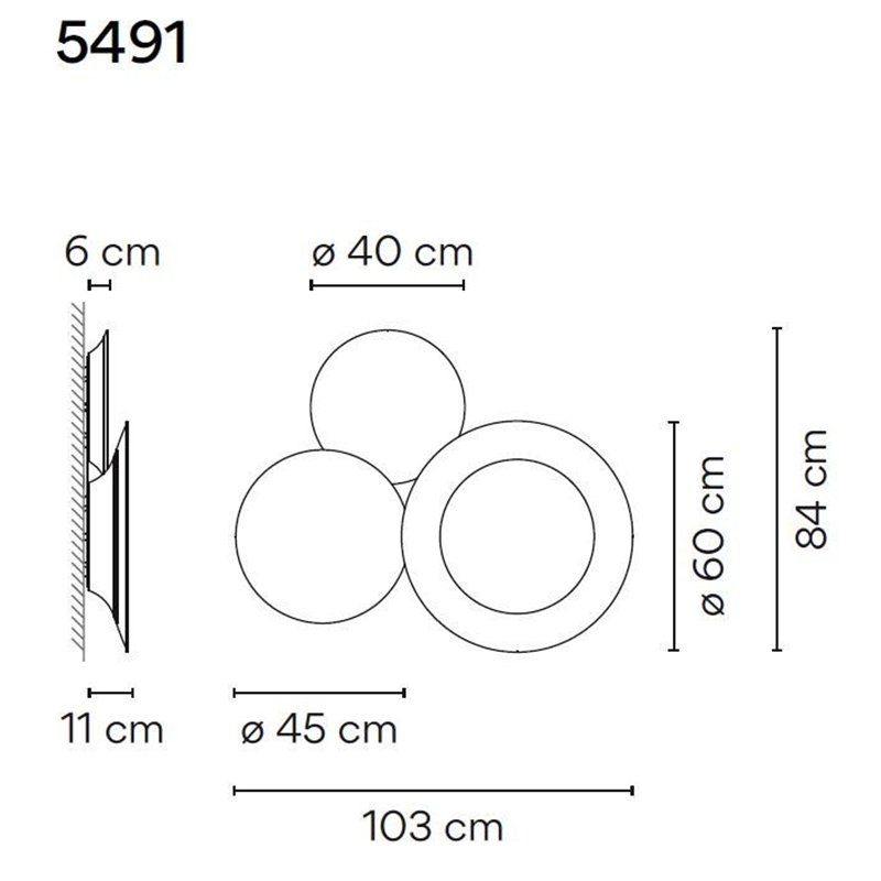 Vibia Puck Wall Art Triple 103 wall lamp