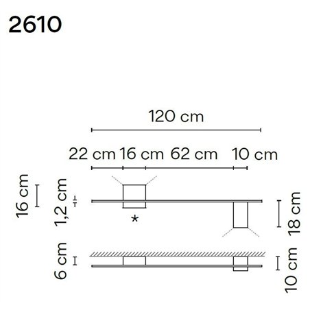 Vibia Structural 2X Extended 120 wall lamp