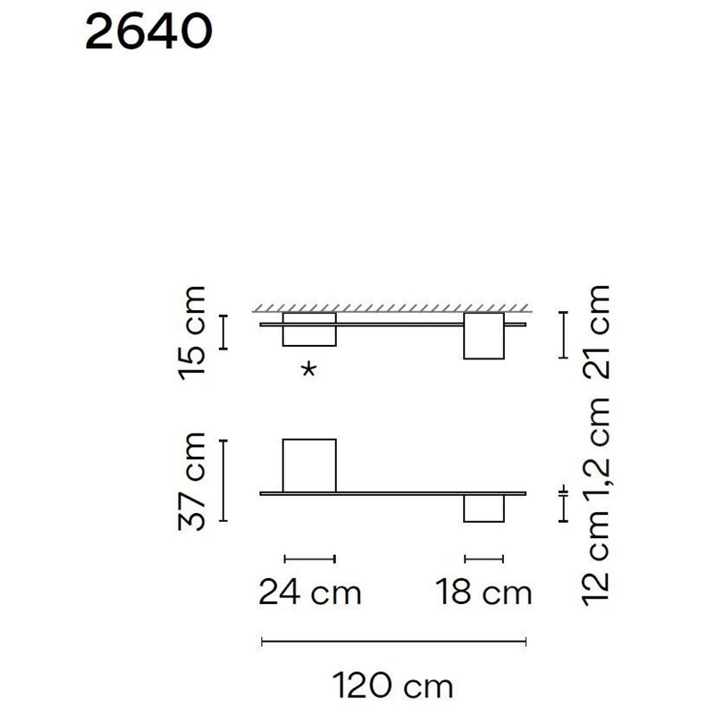 Vibia Structural 2X Extended 120 ceiling lamp
