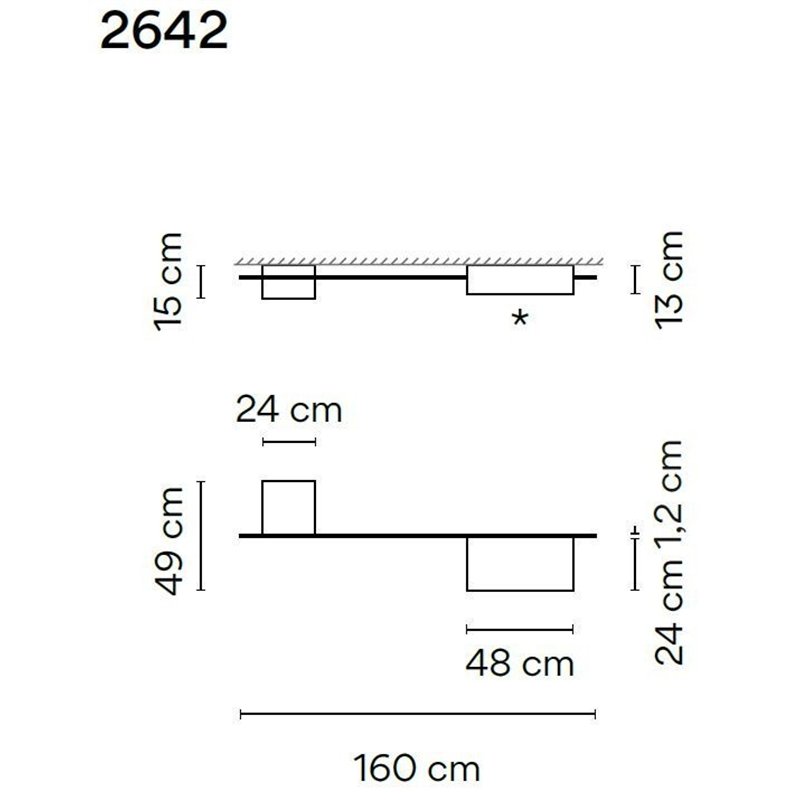 Vibia Structural 2X Extended 160 ceiling lamp