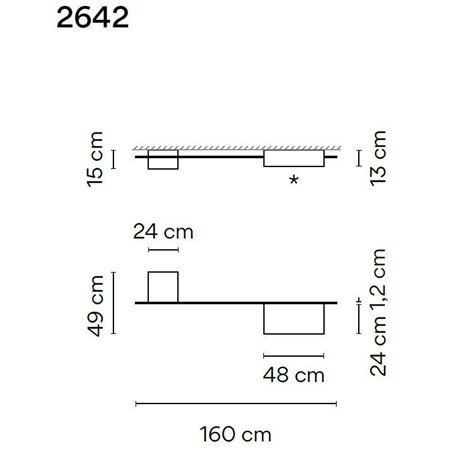 Vibia Structural 2X Extended 160 ceiling lamp