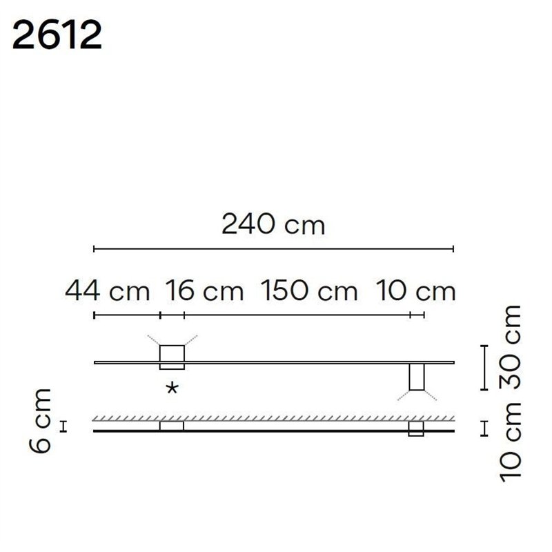 Vibia Structural 2X Extended 240 wall lamp