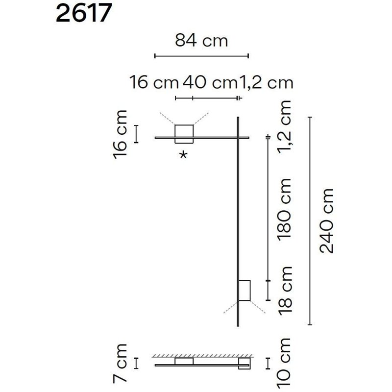 Vibia Structural 2X Extended 84X240 wall lamp