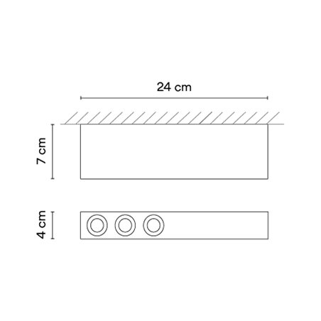 Vibia Offset 3x LED - 1722 ceiling lamp