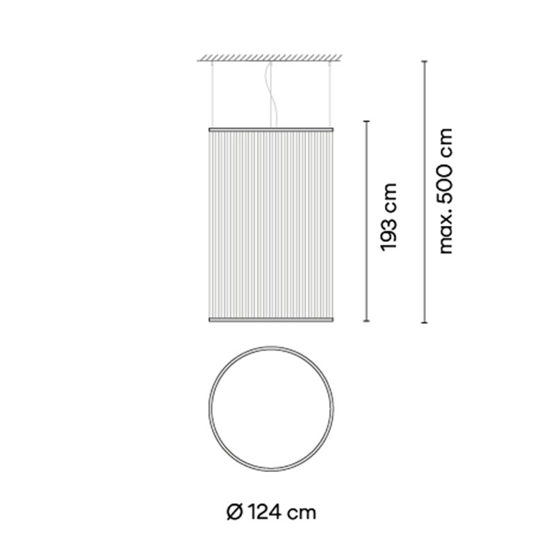 Vibia Array Ø 124 cm - 193 cm - 1845 Hängelampe