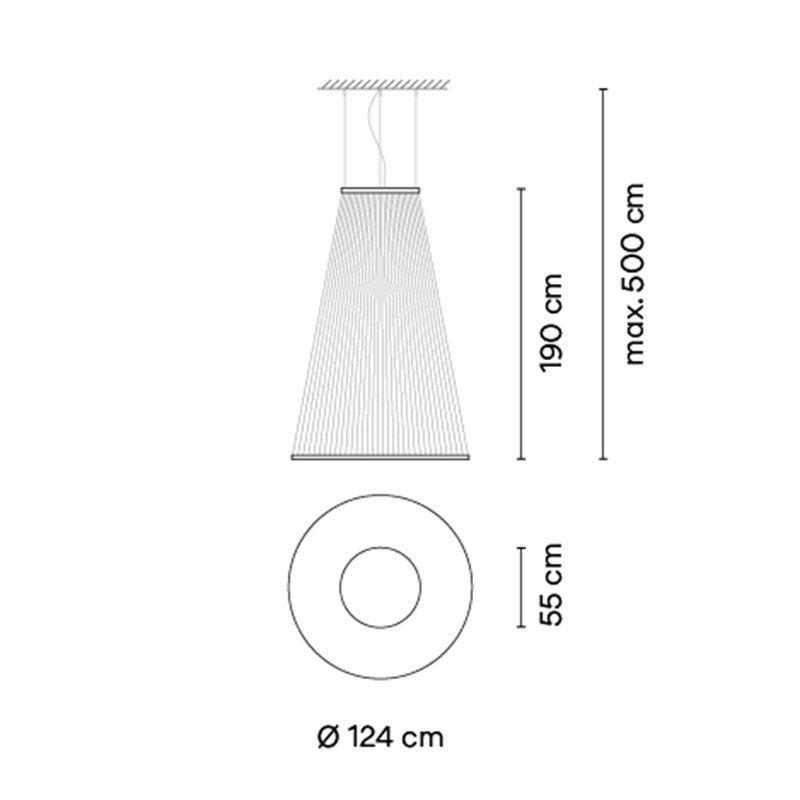 Vibia Array Ø 124 cm - 190 cm - 1880 Hängelampe