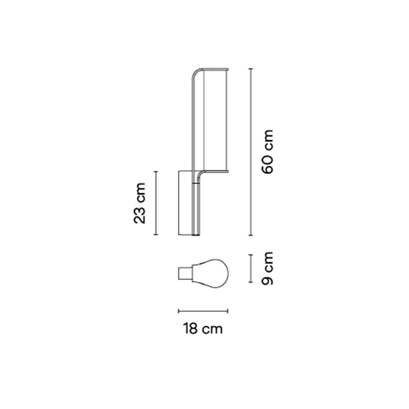 Vibia Class H. 60 cm - 2820 Wandlampe