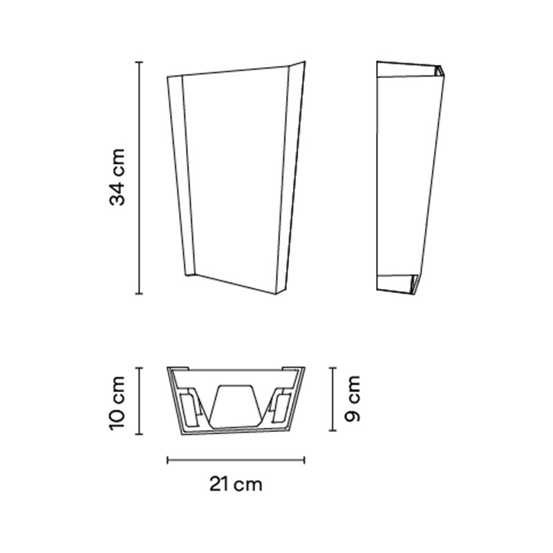 Vibia Break Plus 2x LED 21 x 34 cm - 4116 Wandlampe