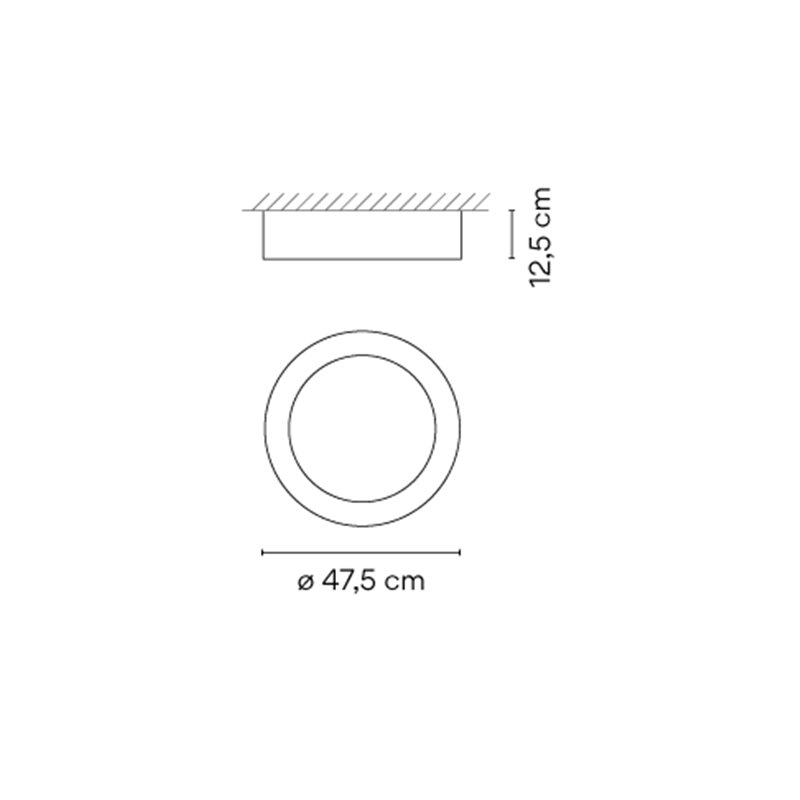 Vibia Duo petra Ø 47,5 cm x 12,5 cm - 4871 Deckenlampe