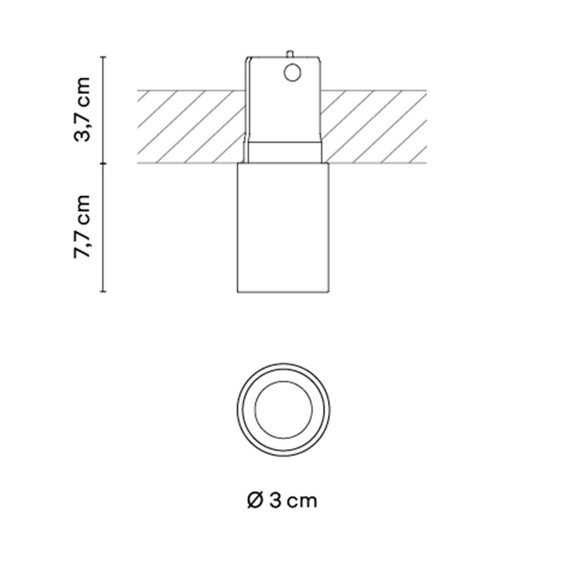 Vibia Bind solo Downlight Ø 3 cm x 4 cm Narrow - 6610 Einbauspot