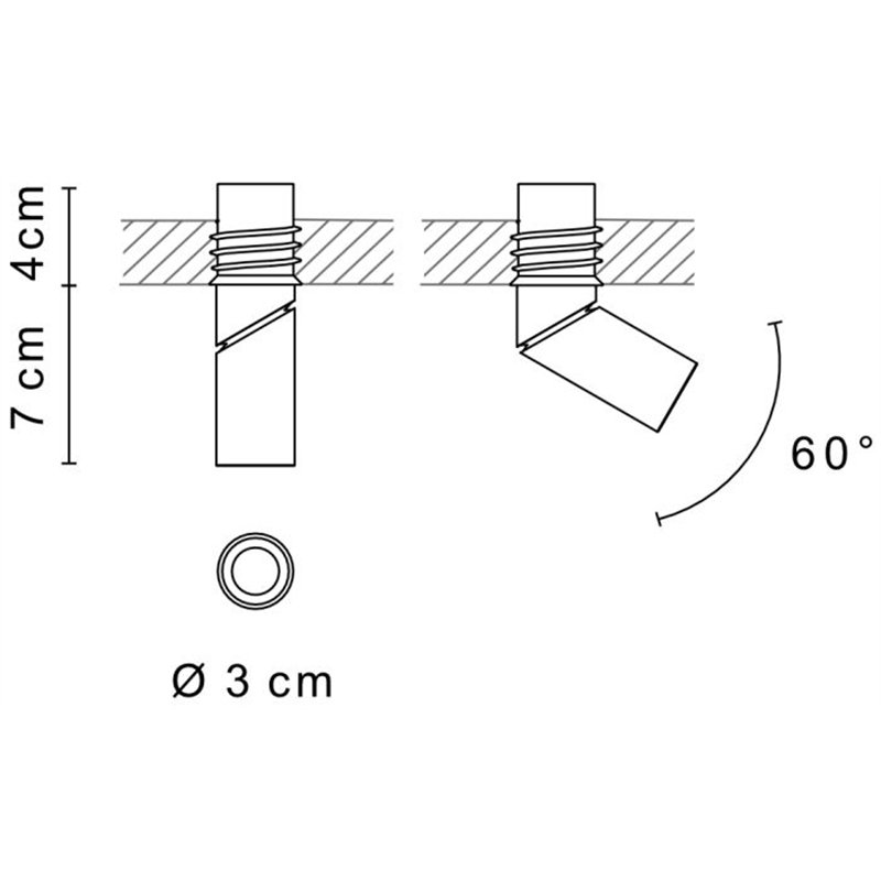 Vibia Bind solo Spotlight Ø 3 cm x 11 cm Narrow - 6620 Einbauspot