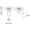 Vibia Bind solo Spotlight Ø 3 cm x 11 cm Narrow - 6620 Einbauspot