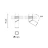Vibia Bind solo Spotlight Ø 3 cm x 11 cm Medium - 6624 Einbauspot