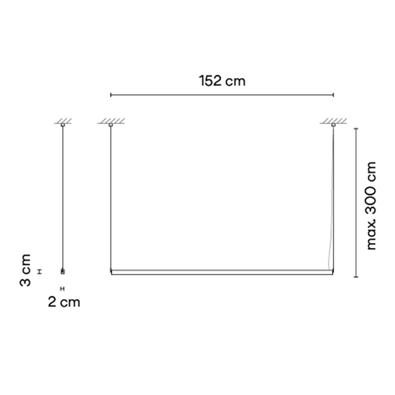 Vibia Sticks solo 152 x 2 x 3 cm UGR <19 - 7361 Hängelampe