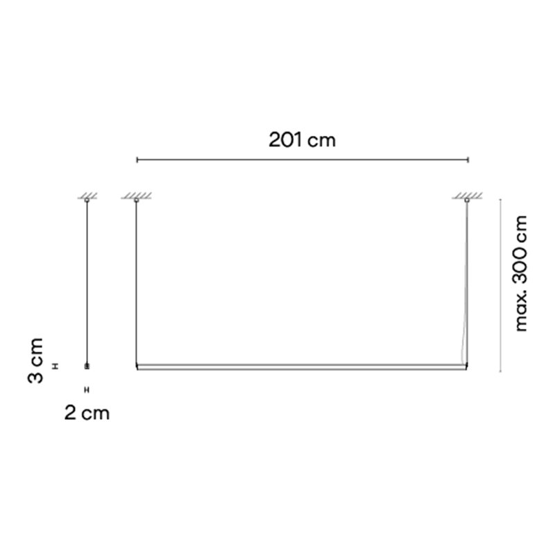 Vibia Sticks solo 201 x 2 x 3 cm - 7363 Hängelampe