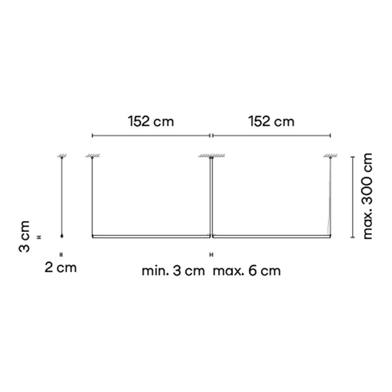 Vibia Sticks solo 304 x 2 x 3 cm - 7365 Hängelampe