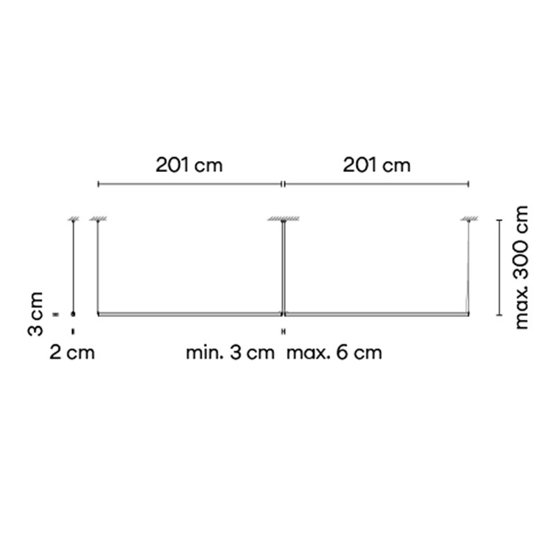 Vibia Sticks solo 402 x 2 x 3 cm UGR <19 - 7369 Hängelampe