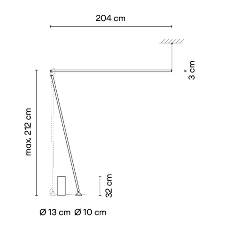 Vibia Sticks solo 204 cm UGR <19 - 7376 Stehlampe