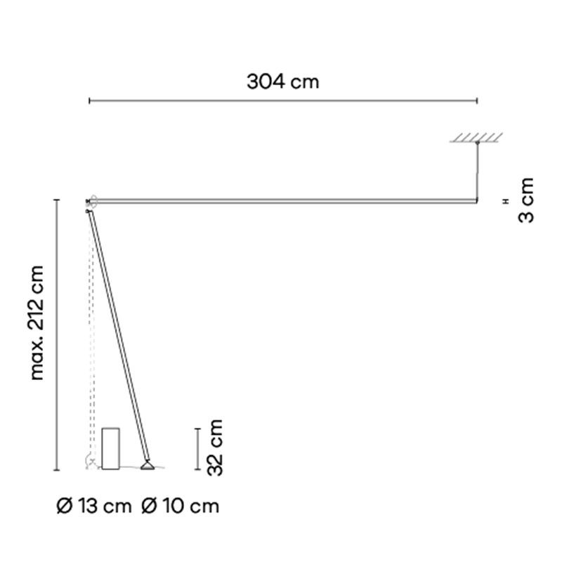 Vibia Sticks solo 304 cm - 7378 Stehlampe