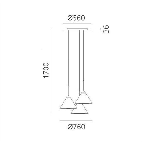 Artemide Look At Me 35 suspended lamp 3st