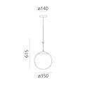 Artemide nh 35 suspended lamp