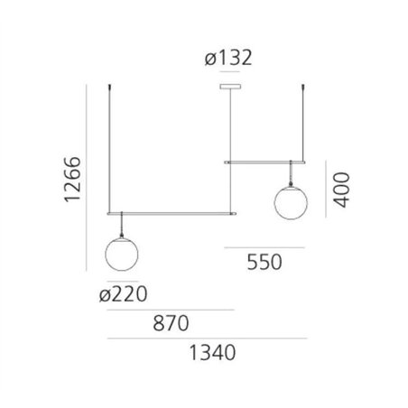 Artemide nh S3 2 Arms suspended lamp