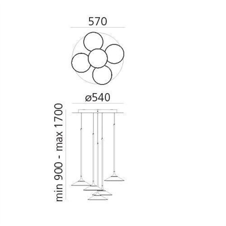 Artemide Orsa Cluster 5 suspended lamp