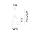 Artemide freproof fabric 53 + metal hoops inox